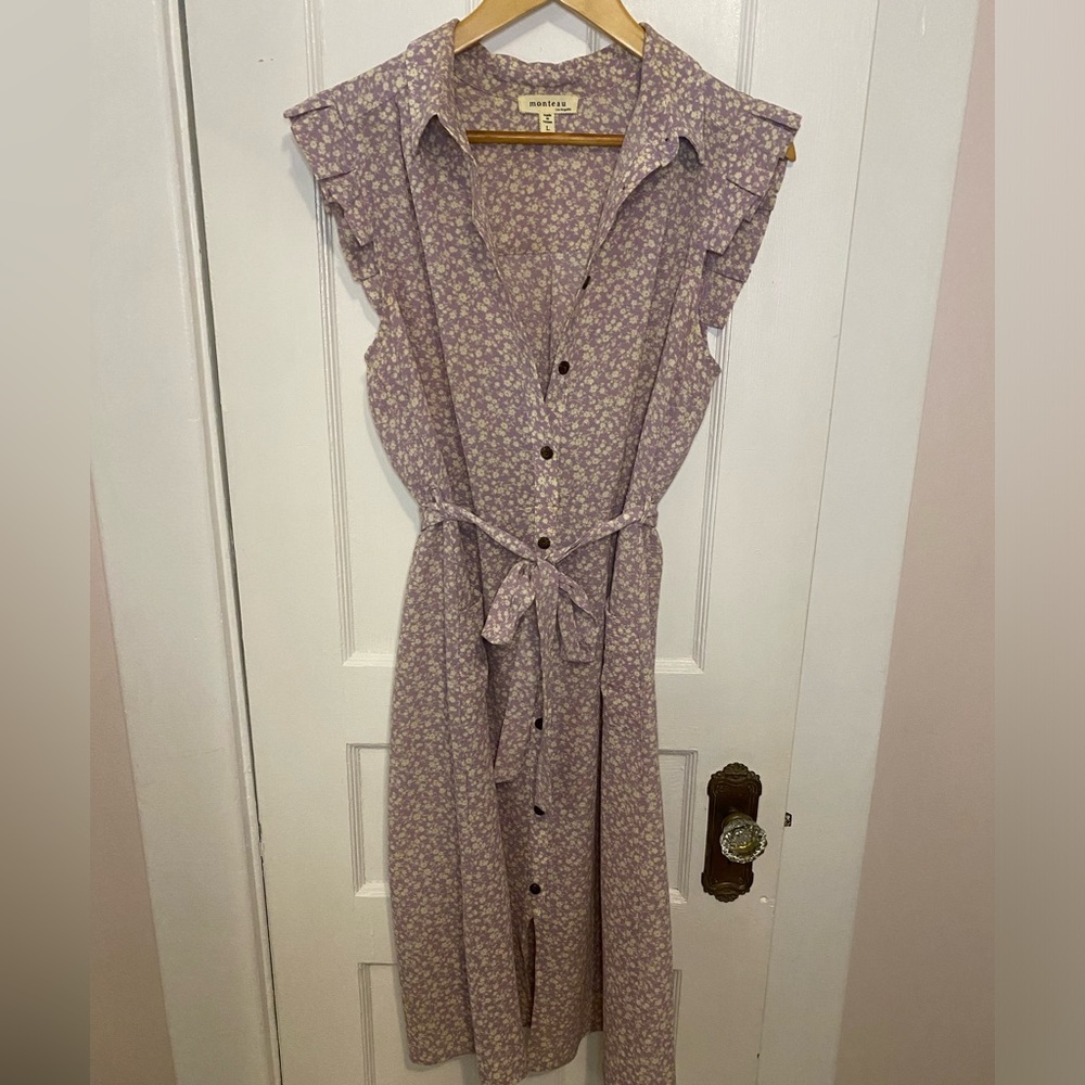 Monteau spring light weight button up dress